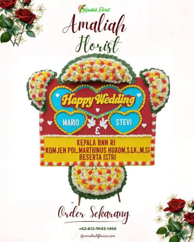 Karangan Papan Bunga Pernikahan di Selabih